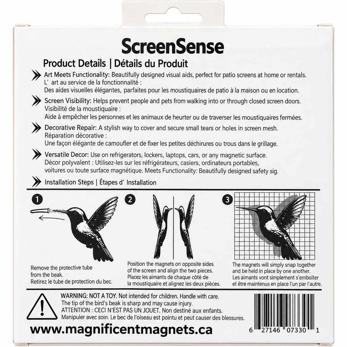 ScreenSense installation instructions and product details