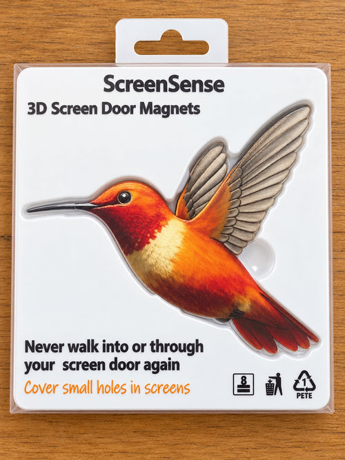 ScreenSense Orange Hummingbird 3D Screen Door Magnet
