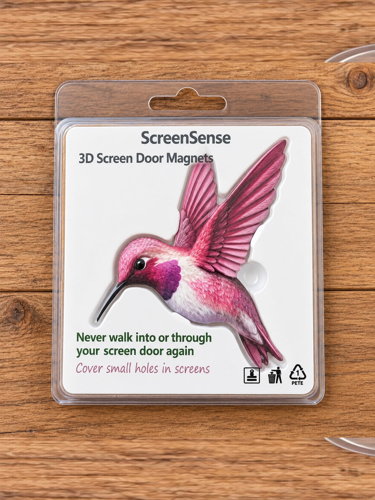 ScreenSense Pink Hummingbird 3D Screen Door Magnet