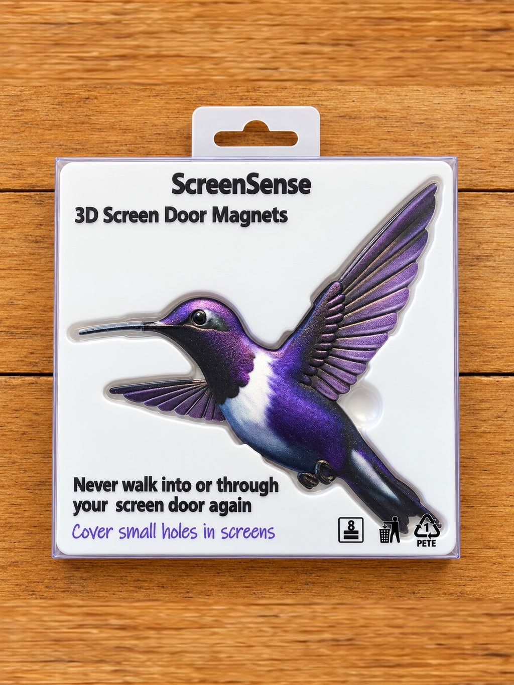 ScreenSense Purple Hummingbird 3D Screen Door Magnet